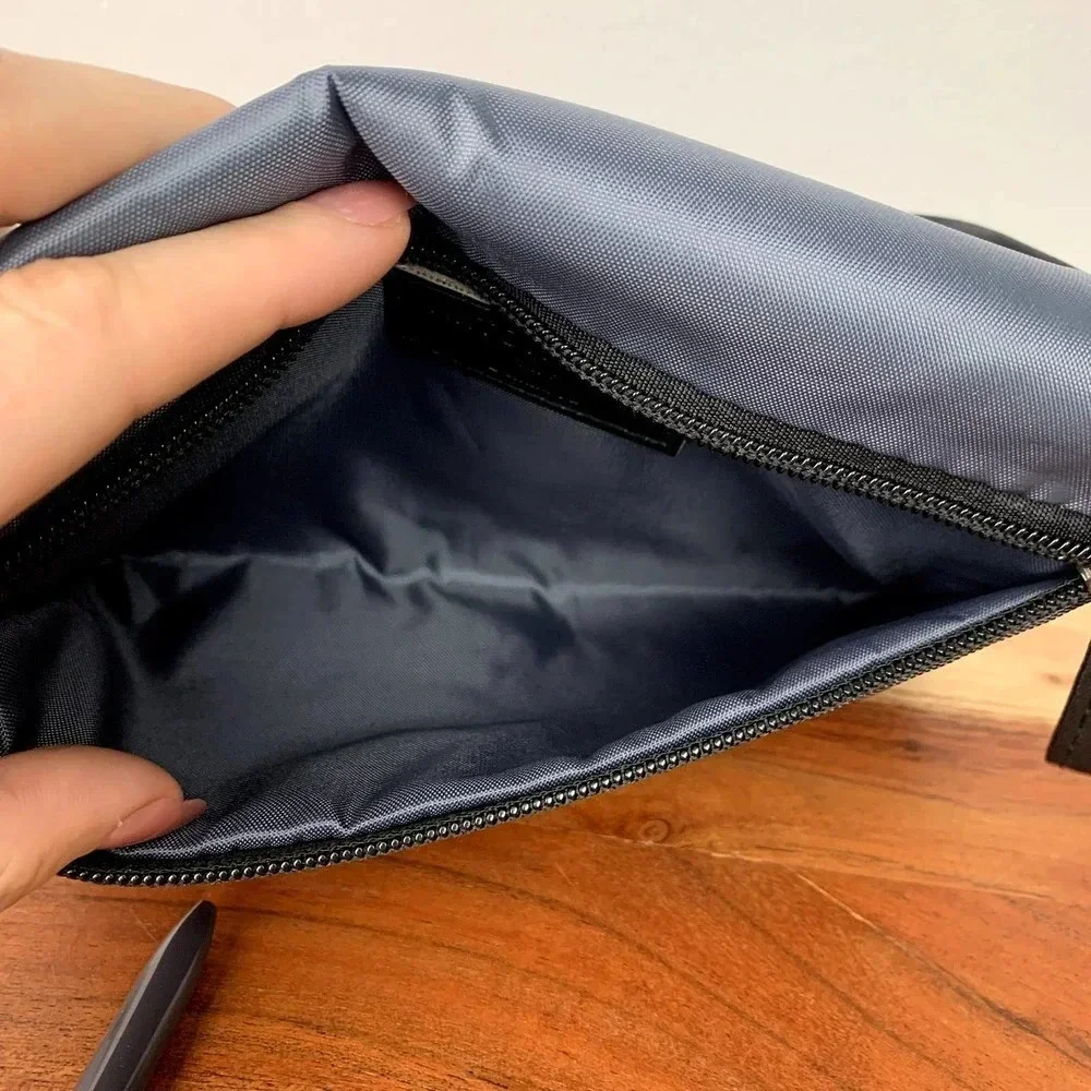 Viktor & Rolf Cosmetics Bag Small Zip Pouch Grey Black Buckle Makeup Travel Case